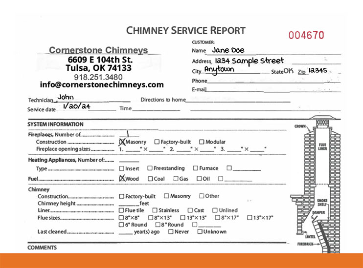 See sample level two-chimney report.