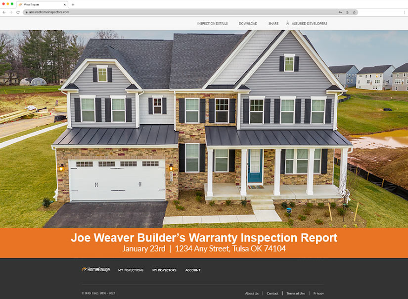 See sample builder’s warranty report.